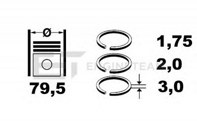 ET ENGINETEAM r1005000 -  Комплект поршневых колец